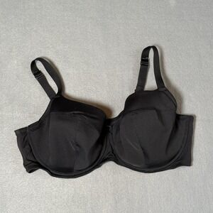 Cacique Black Underwire Bra Back Hook Adjustable Strap Women's Sz 44DDD